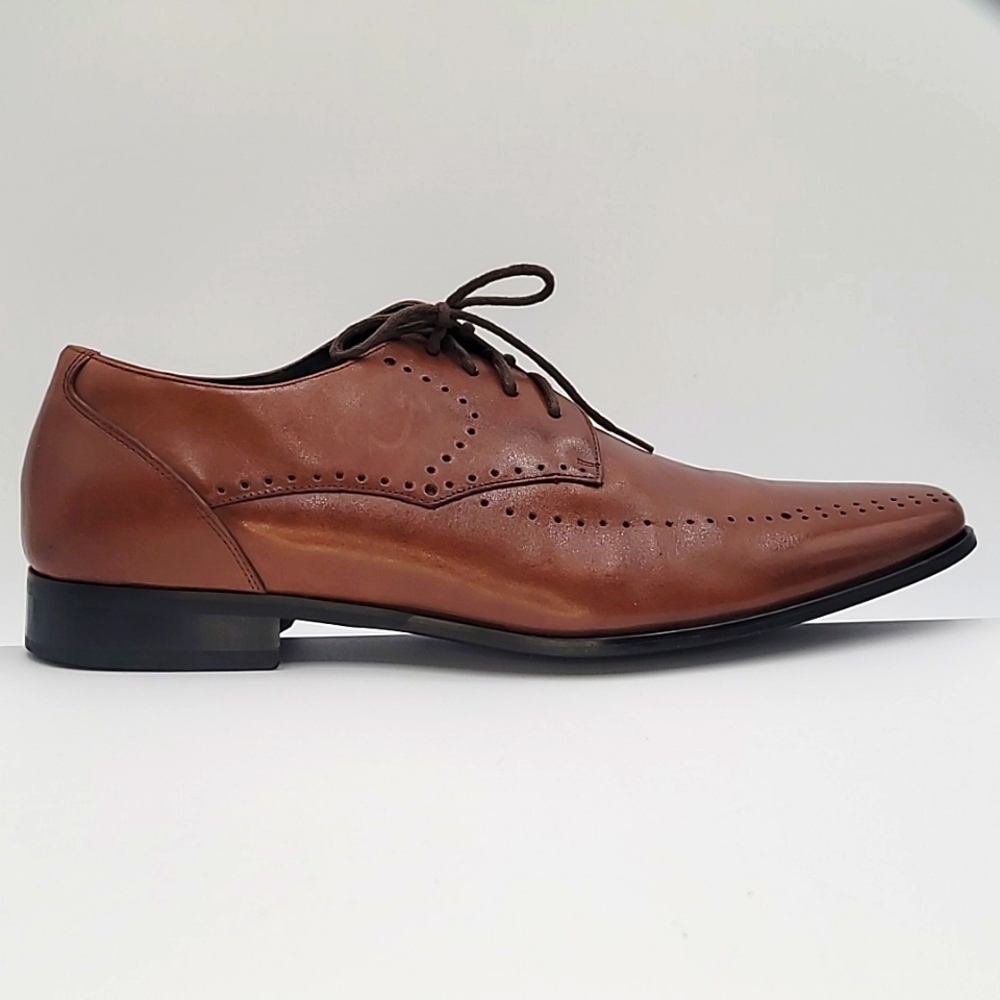 STACY ADAMS sz11.5 Derby Perf Toe dress shoe oxford